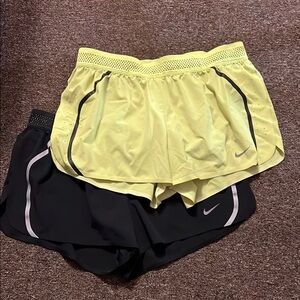 Nike Yellow and Black Athletic Shorts